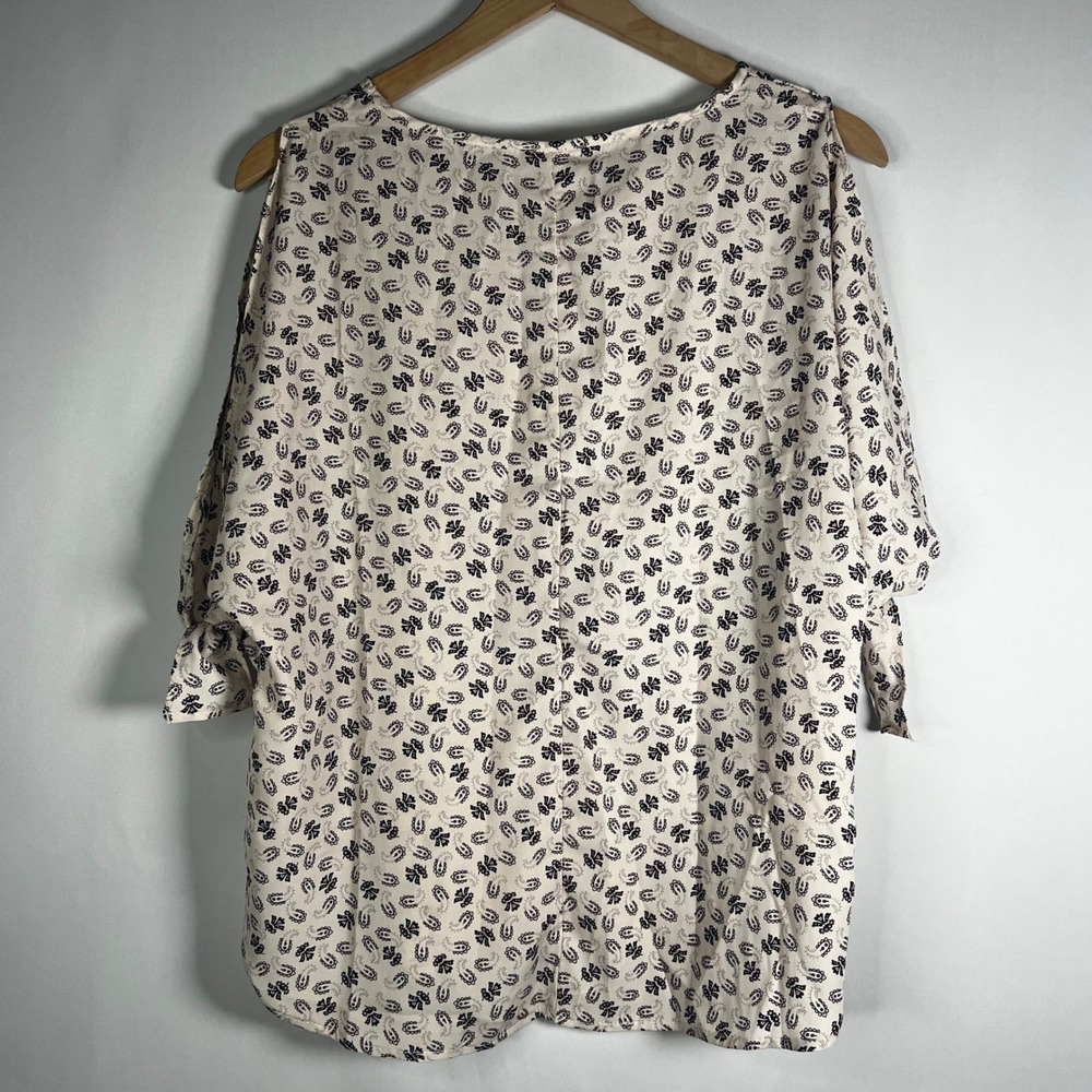 Nelco Fashion Women Small Pale Pink Paisley Printed Open Tie Sleeve Blouse‎ USA - Picture 6 of 6